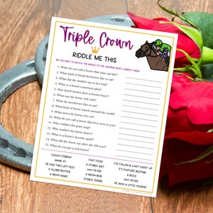 Triple Crown Riddle Me This Game | Triple Crown Horse Race Party Game ...