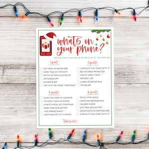 Christmas Whats on Your Phone Game Xmas Scavenger Hunt Games Fun ...
