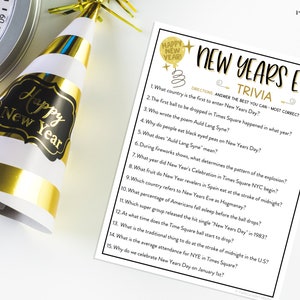 New Years Eve Trivia Game New Years Printable Games New Years Eve Party ...