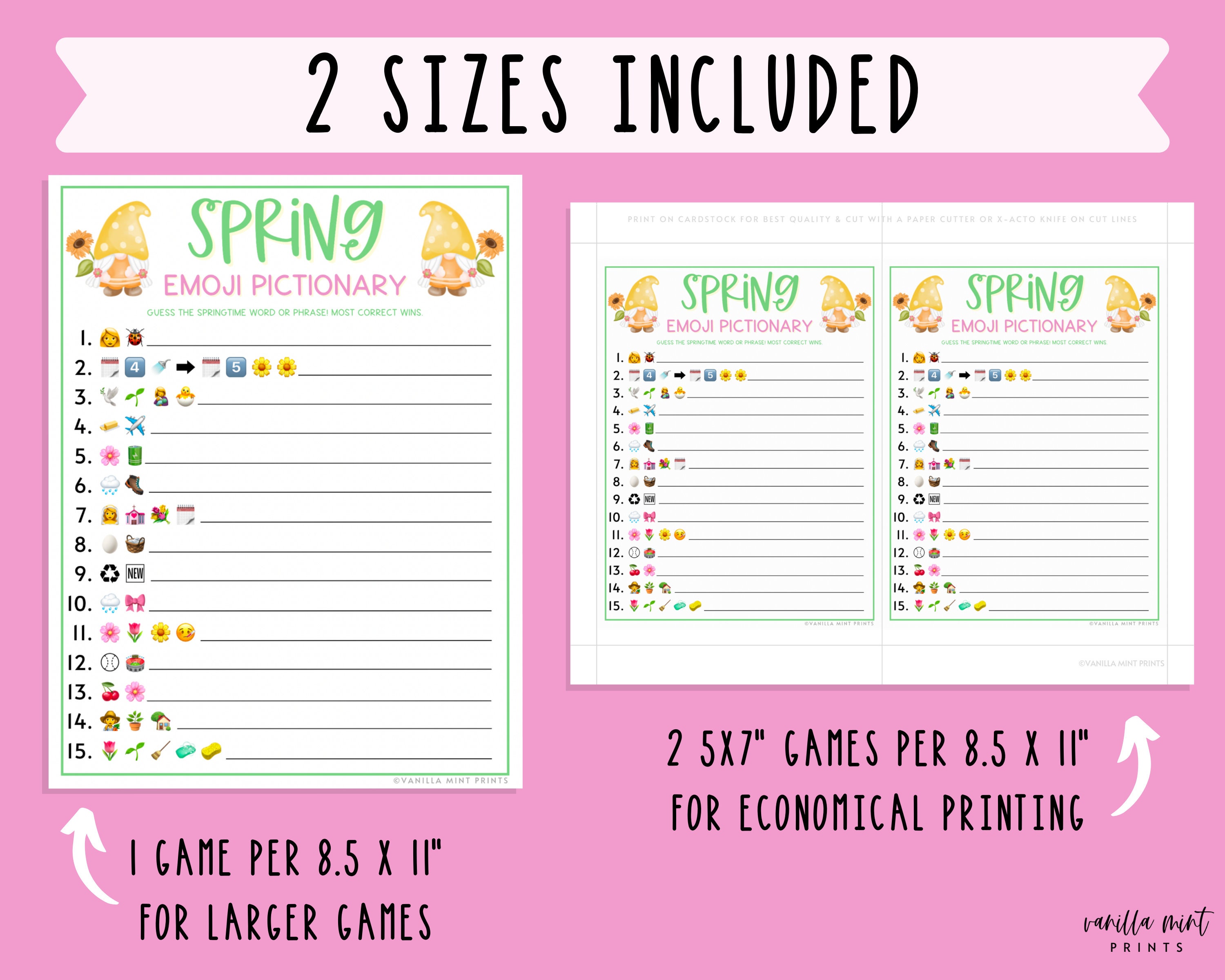 Spring Emoji Pictionary Game Printable Springtime Games Etsy UK