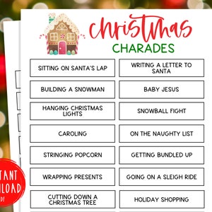 Christmas Charades Game | Xmas Charades Games | Fun Christmas Game | Holiday Games | Unique Christmas Party Games for Kids & Adults