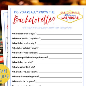 Las Vegas Bachelorette Party Games | Do You Really Know The Bachelorette | Hen Party | How Well Do You Know Bride to Be | Vegas Then Vows