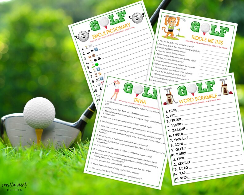 Golf 10 Game BUNDLE Printable Golf Party Games Masters Etsy