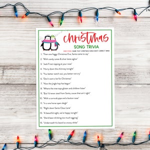 Christmas Song Trivia Game Christmas Music Trivia Printable Games ...