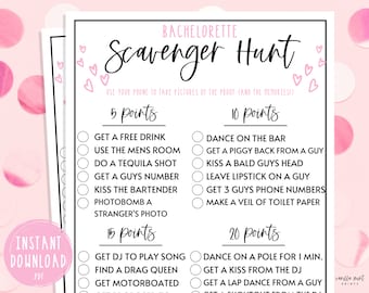 Bachelorette Party Games | Scavenger Hunt Game | Fun Hen Party Games | Bachelorette Scavenger Hunt | Bride to Be | Bachelorette Party