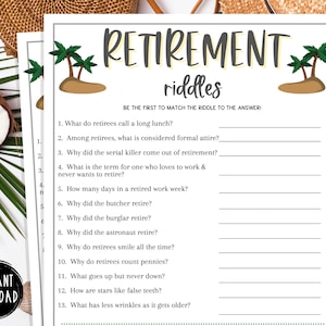 Retirement Party Games | Retirement Riddles Game | Fun Retirement Party Games | Funny Games for Work | Retirement Jokes | Games for Adults