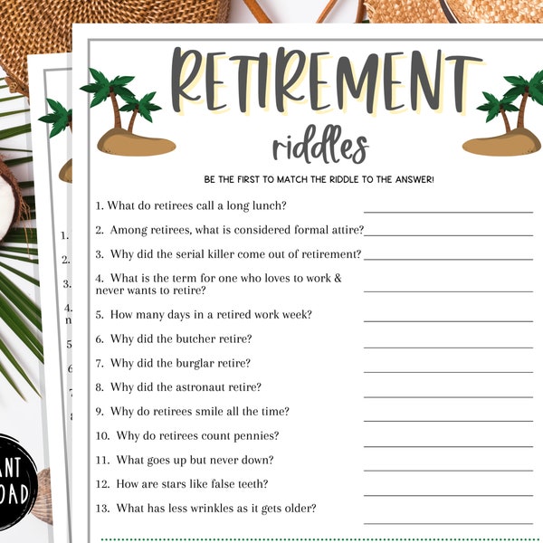 Retirement Party Games | Retirement Riddles Game | Fun Retirement Party Games | Funny Games for Work | Retirement Jokes | Games for Adults