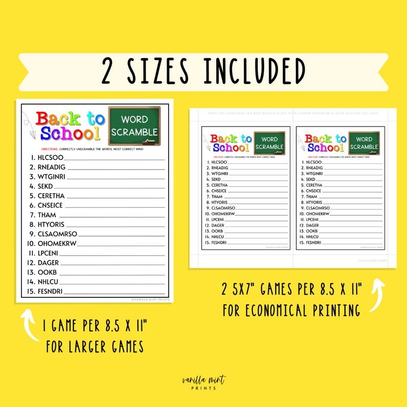 Back to School Game | Word Scramble | First Day of School Activities ...