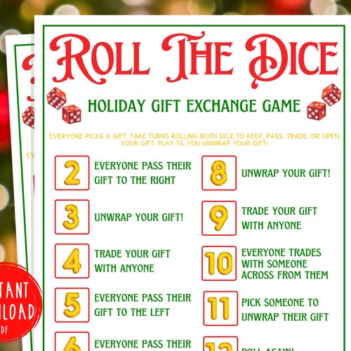 Christmas Gift Exchange Game Printable Christmas Game - Etsy