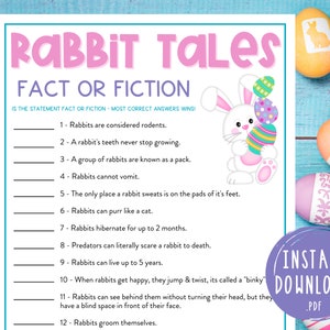 Easter Rabbit Tales Trivia Game | Easter Classroom Activities | Easter Activities for Adults & Kids | Easter Bunny | Rabbits | Hares | Bunny