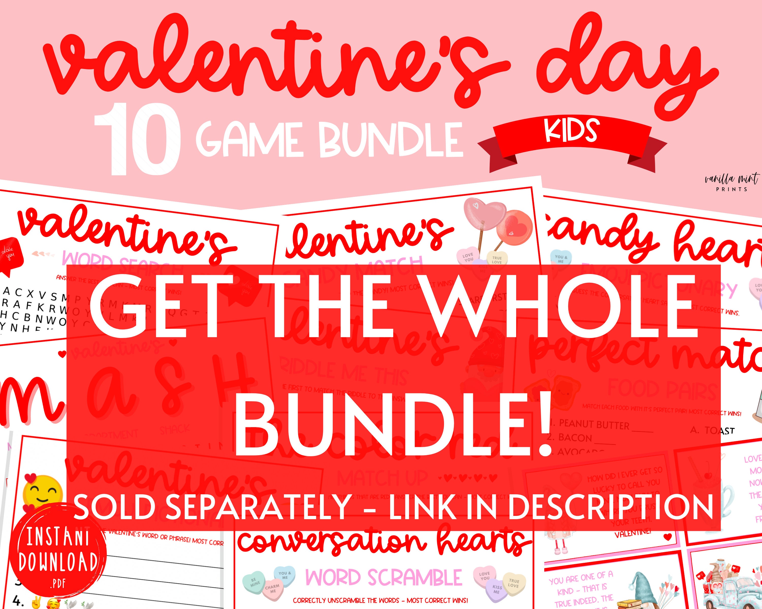 Valentine's Day Pictionary Game Fun Valentine's Day | Etsy