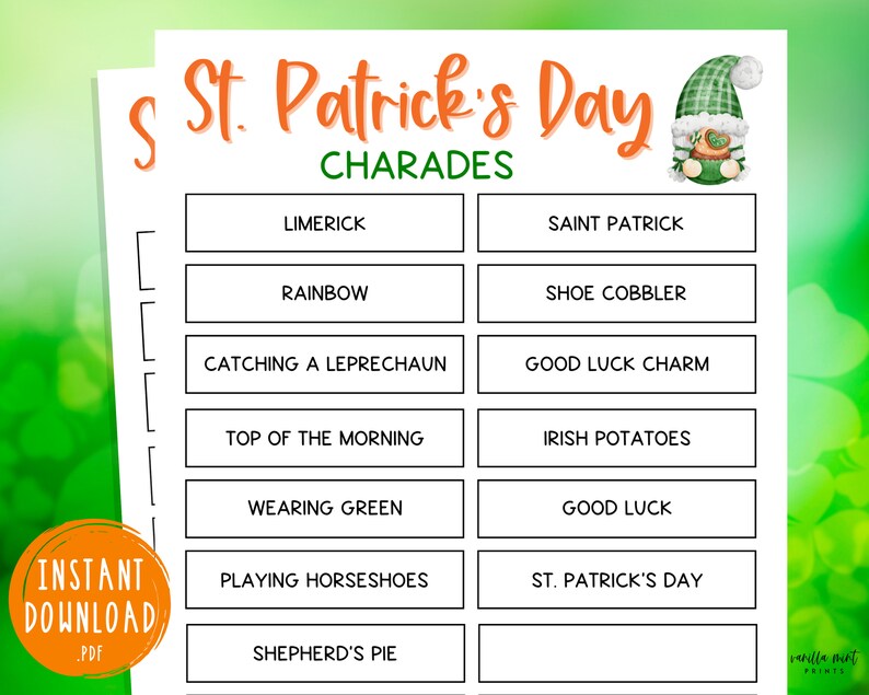 St Patrick's Day Charades
