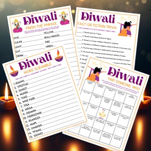 Diwali 10 Game BUNDLE Printable Festival of Lights Party - Etsy