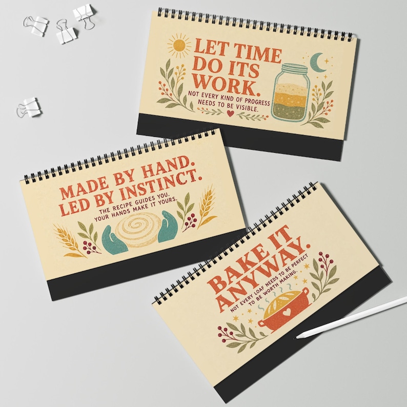Custom Sourdough Gifts, Daily Motivational Kitchen Decor Desk Calendar, Unique Gift for Sourdough Baker, Breadmaker Gift Positive Quotes image 7