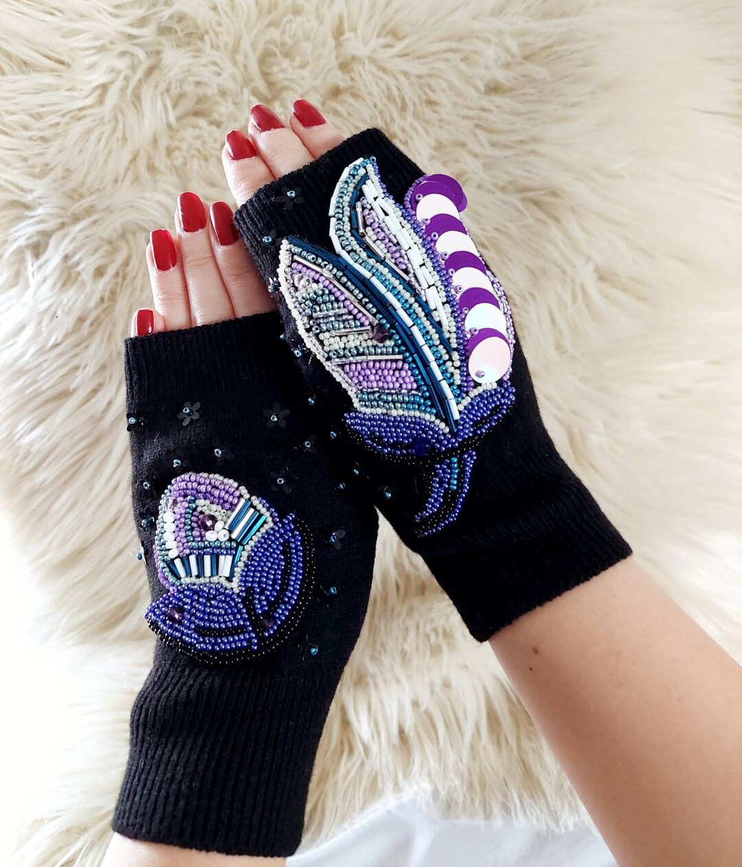 Handmade Middles With Sequins and Jewelry Beads Etsy