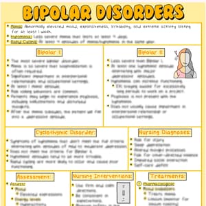 Bipolar Disorder Psychiatric Mental Health Nursing Study Guide