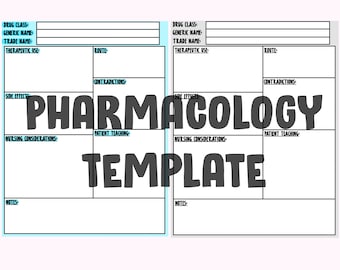 Pharmakologie Vorlage Mind-Map, Pharmakologie Grafik Organizer, Stillvorlage, Stillnotizen, Stillstudie