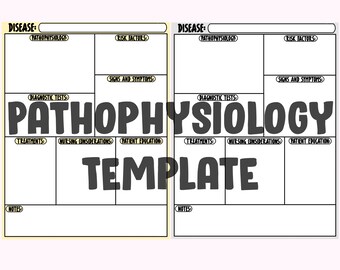 Pathophysiology Nursing Student Template, Disease Process Template, Nursing School Study Guide, Nursing Notes, Medical Surgical Nursing