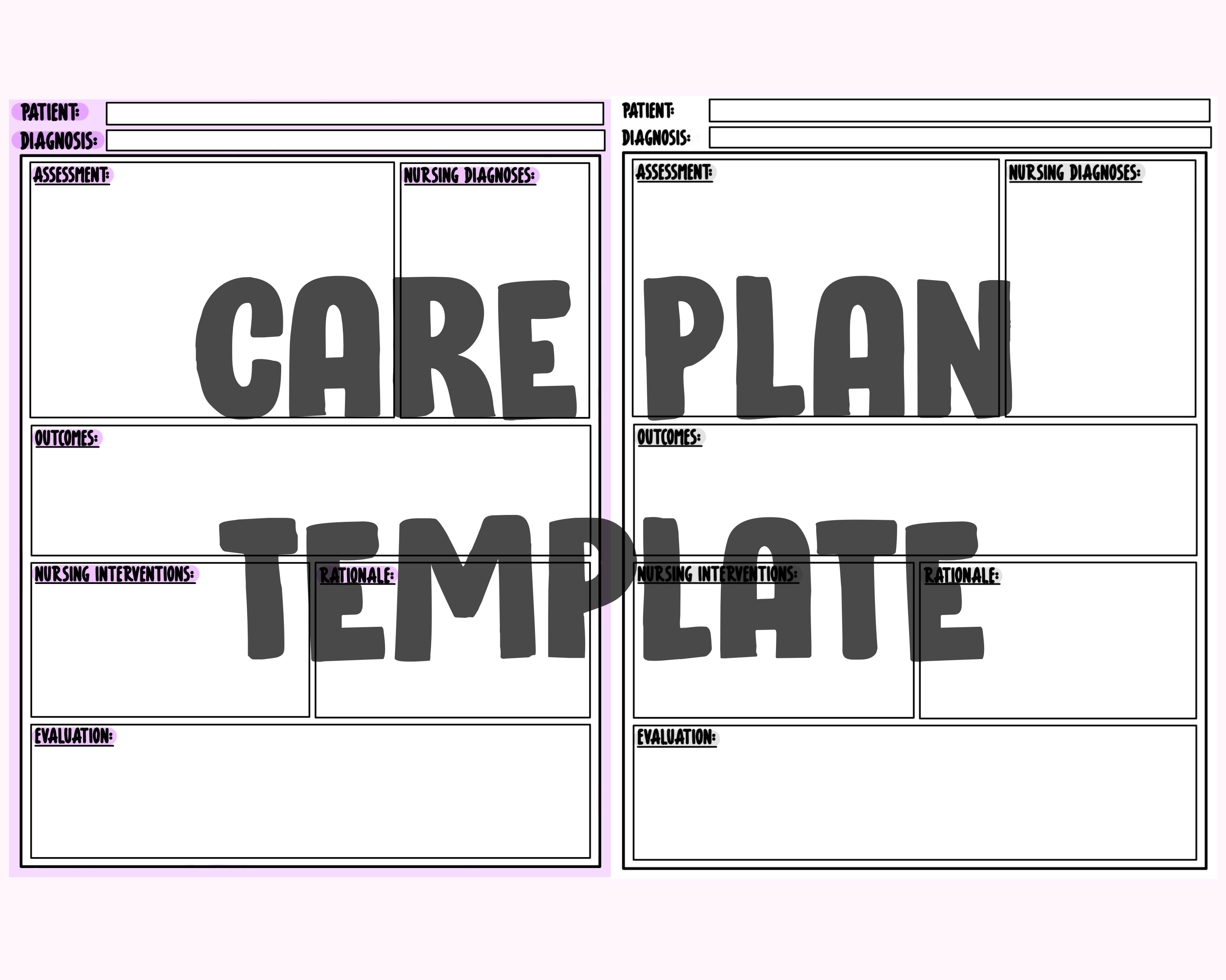 Care Plan Template Nursing Template Nursing Notes Clinical Template