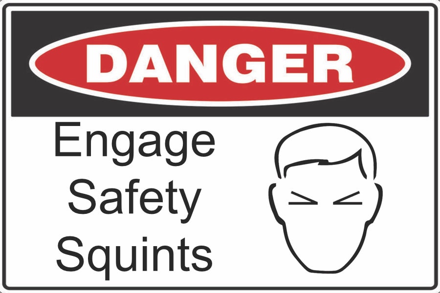 Two Danger Engage Safety Squints Stickers, Decals, Graphic Decals