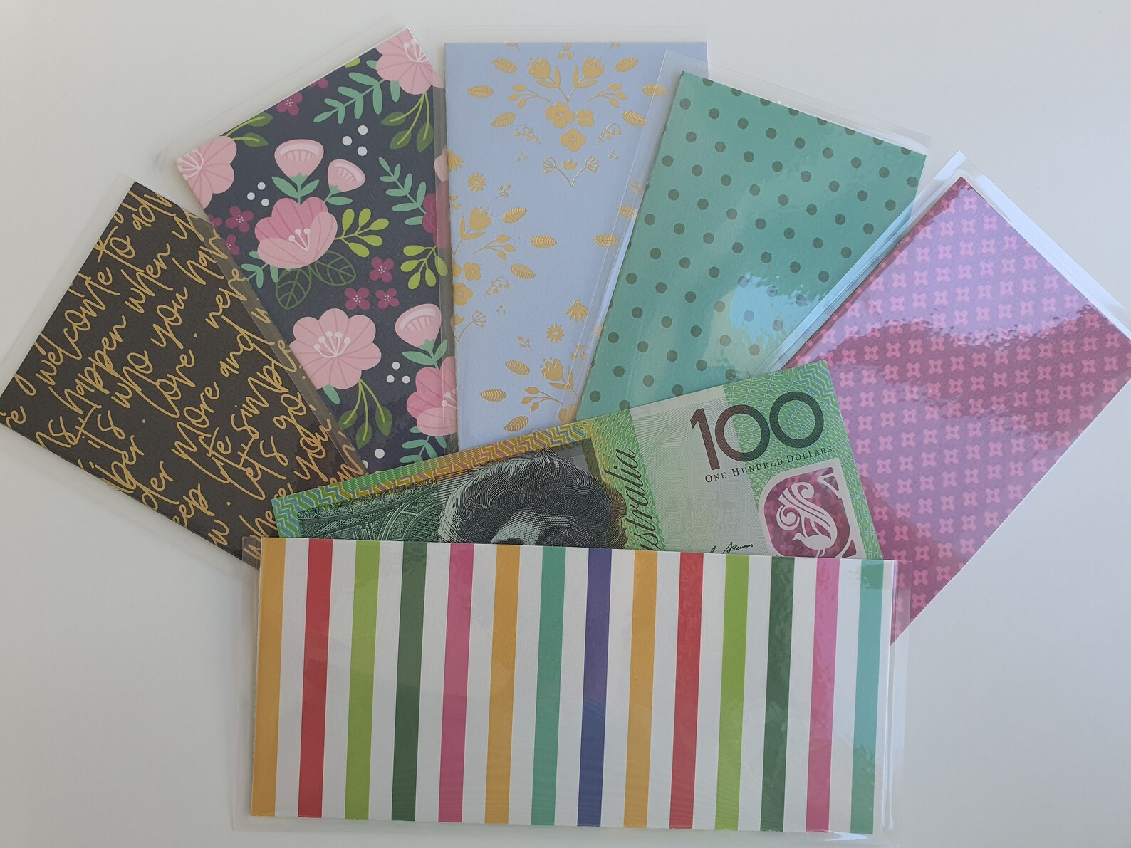 Set of 6 Laminated cash envelopes sinking funds envelopes Etsy