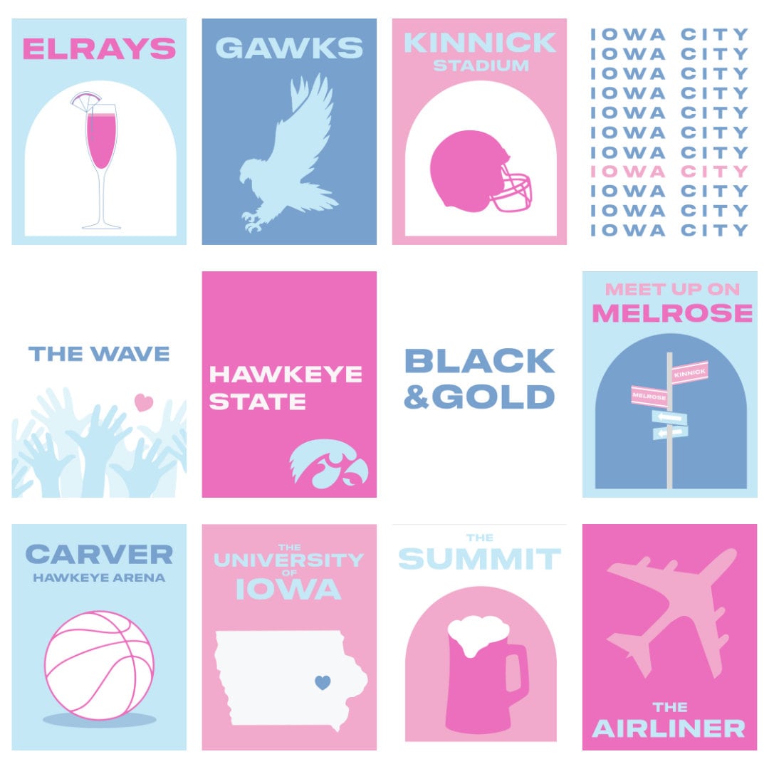University of Iowa prints - set of 12