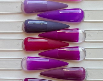 Purple One Solid Color Press On Nails-Reueable-Handpainted-Gel Polish-Matte-Glossy-Fake Nails-Glue On Nails-Quality Luxury Salon Quality