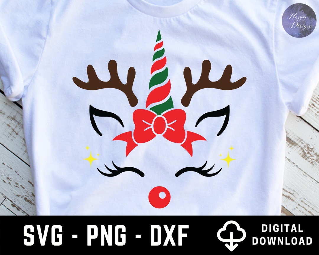 Christmas Unicorn SVG, Unicorn SVG, Reindeer Svg, Unicorn Monogram Svg