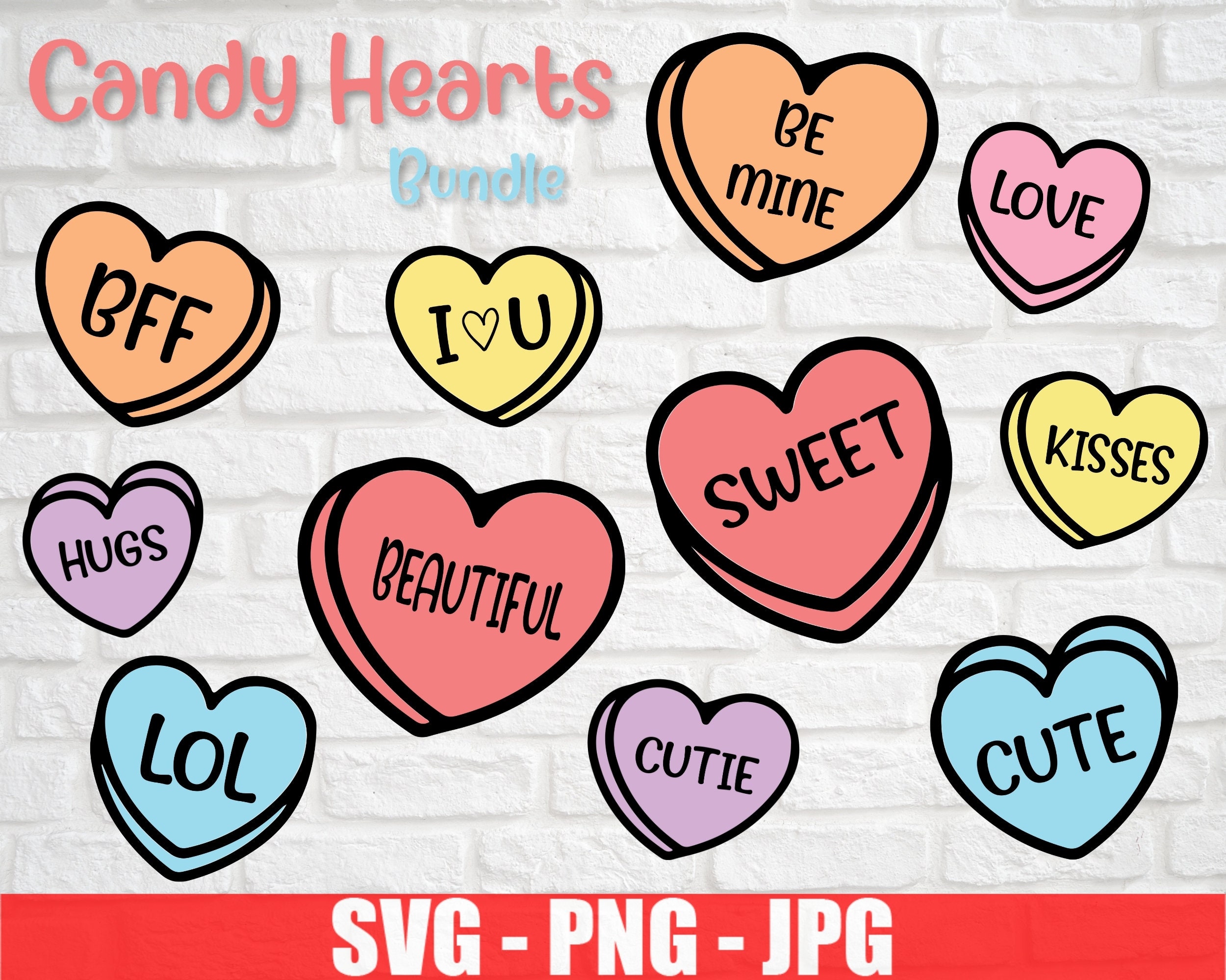 valentines candy hearts svg