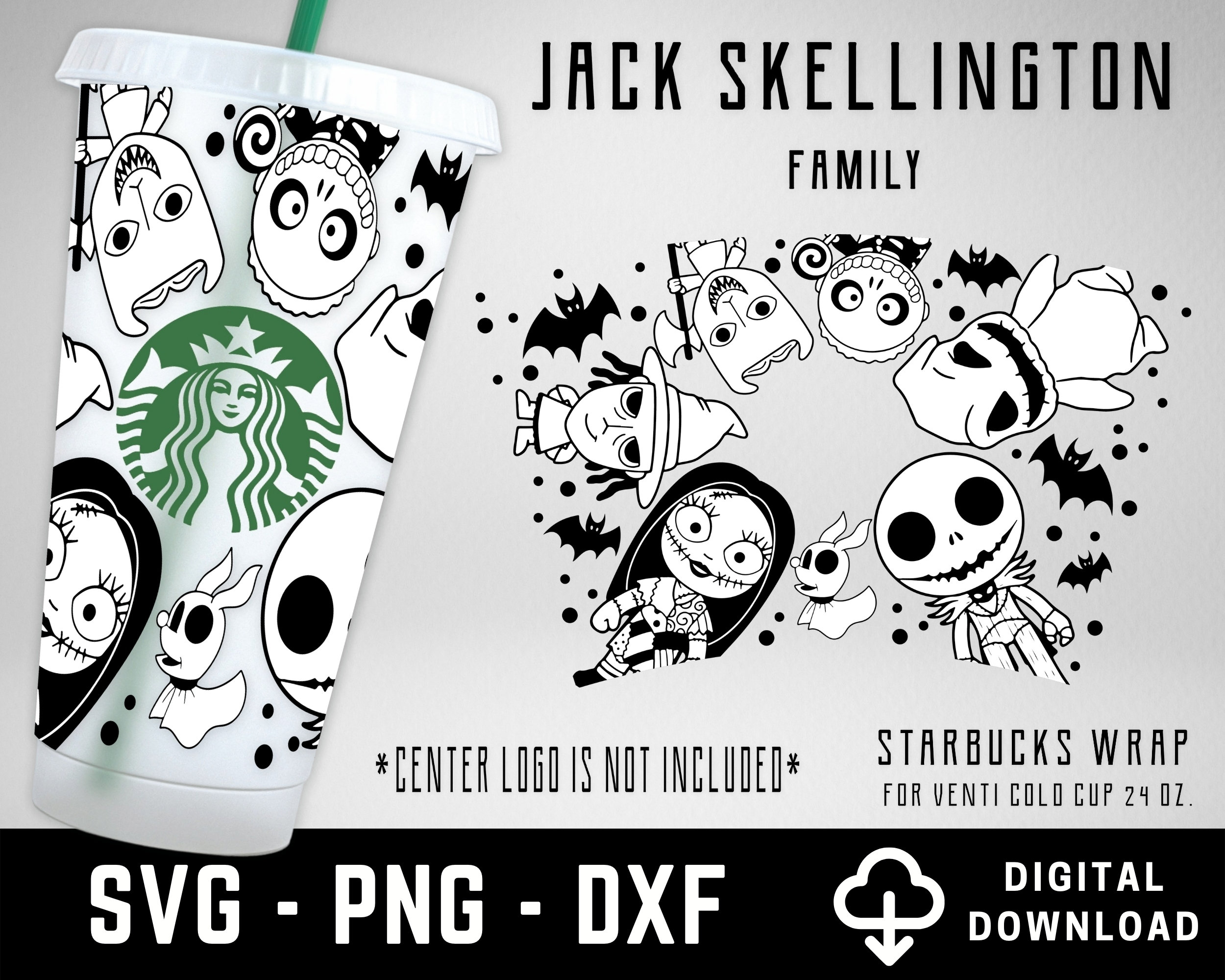 Jack Skellington Starbucks Cold Cup SVG Full Wrap for - Etsy