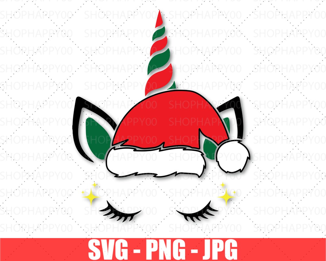 Christmas Unicorn SVG, Unicorn SVG, Santa Claus Svg, Unicorn Monogram