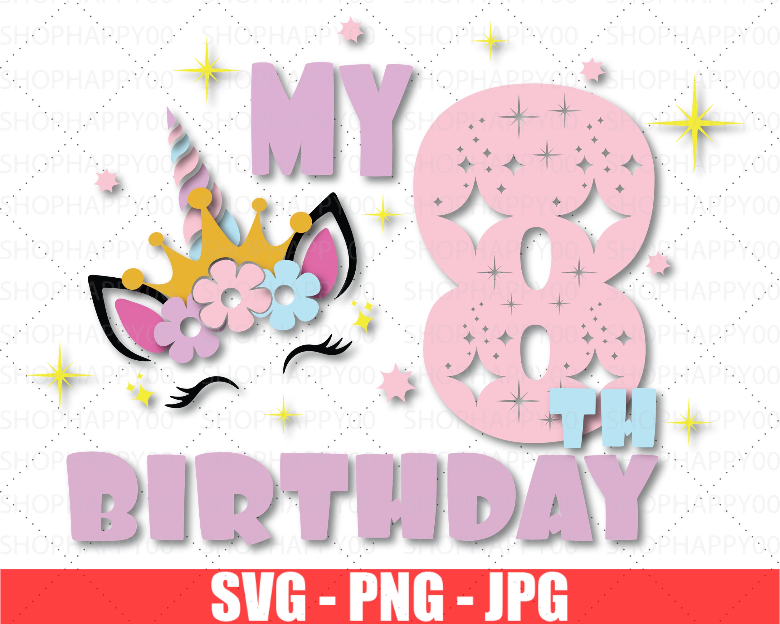 My 8th Birthday Svg It's My Birthday Svg Birthday Girl - Etsy Singapore