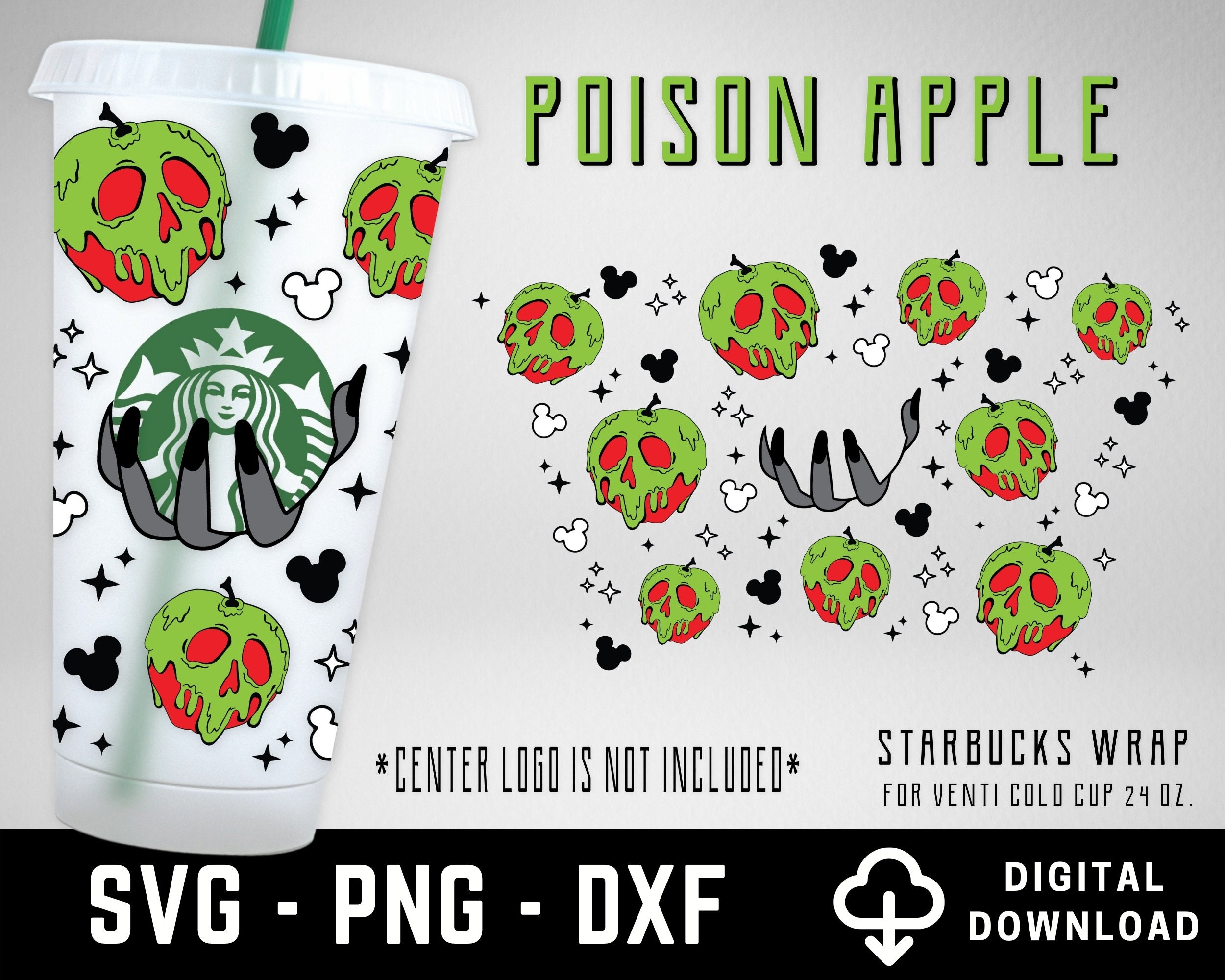 Poison Apple Starbucks Cup Svg Full Wrap Witch Poison Svg Etsy