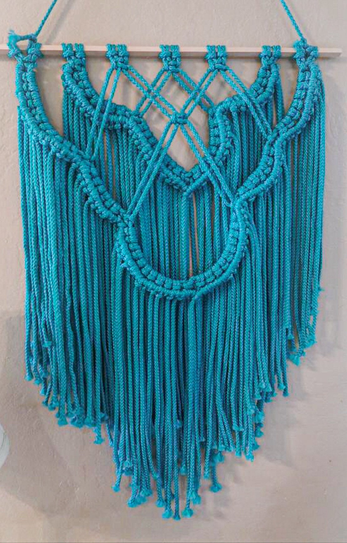Aqua Blue Macrame Wall Hanging 3D Wall Hanging Layered Etsy