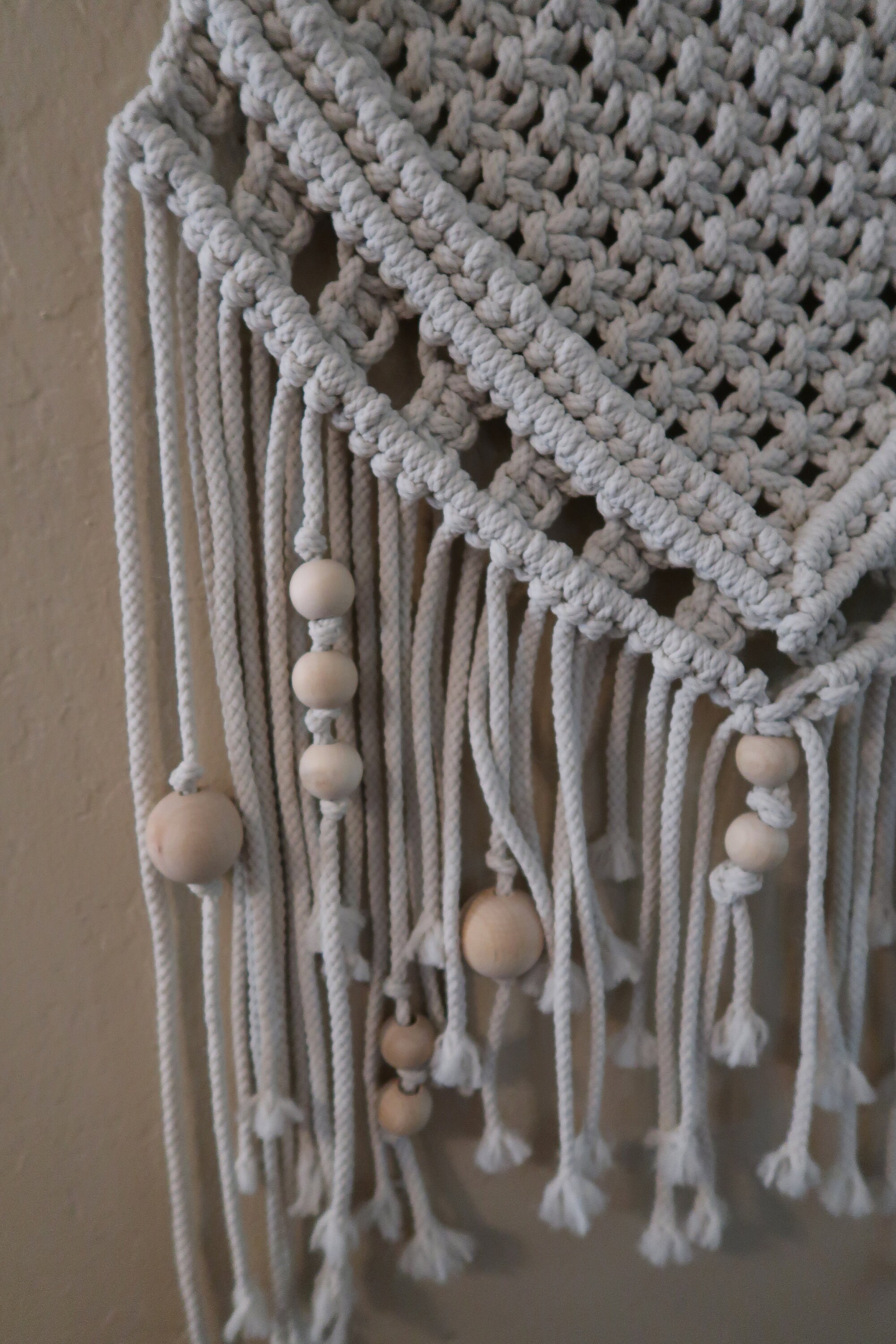 Macrame wall hanging with beads boho style macrame wall Etsy
