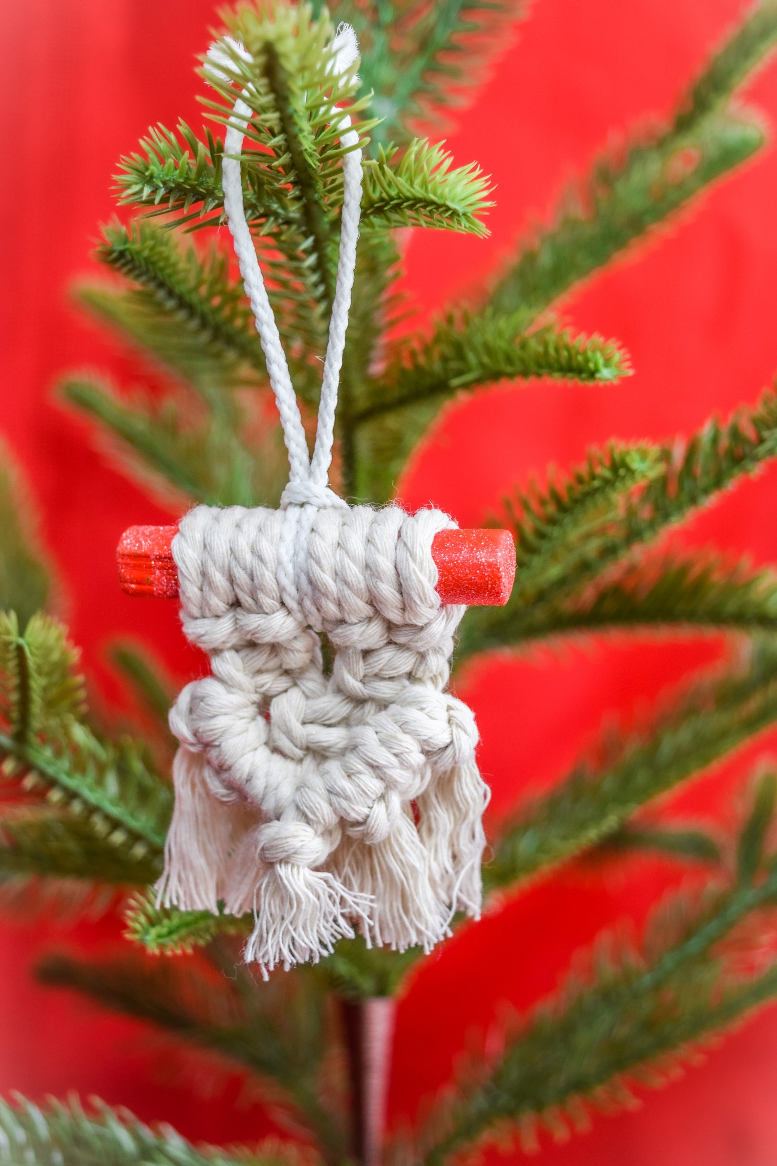 Macrame Christmas Ornaments Handmade Ornaments Small Etsy