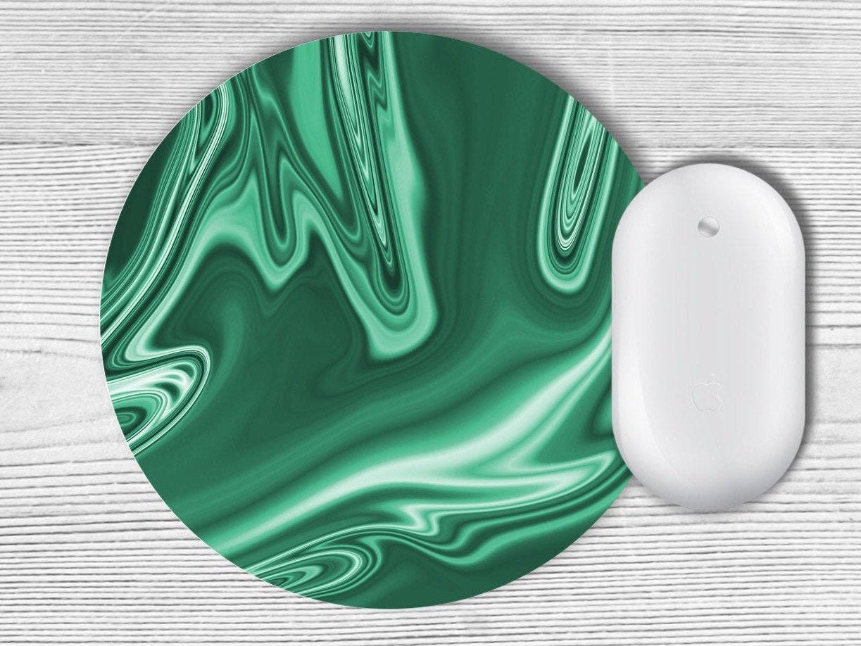Mouse Pad Liquid Green Design Home Office Gift Mouse Emerald Etsy