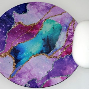 Mauspad Galaxy Agate Design bedrucktes Mousepad, optional Untersetzer rosa lila bedrucktes Mauspad Büro Geschenk Niedliche Mausmatte von Grace und Fred