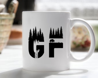 Personalised Mug, Hill Walker Gift, Initial Monogram Printed Gifts by Grace and Fred
