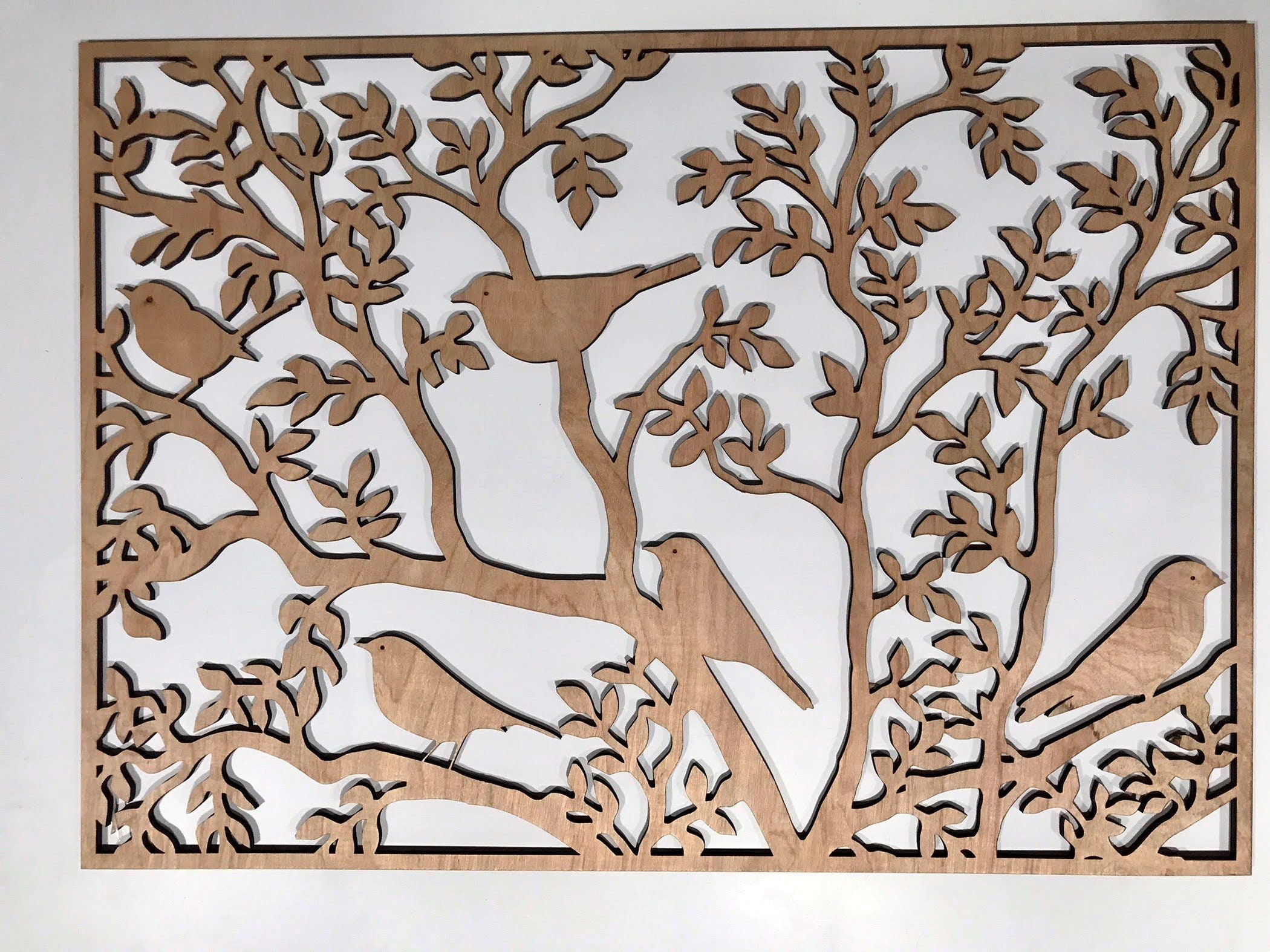 Laser cut wood wall art tree | Etsy