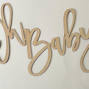 Wooden Oh Baby Shower Décor, Gender Reveal Backdrop, Oh Baby Wooden Sign, Wooden Baby Shower Art, Birch Plywood Sign Art, Custom Art
