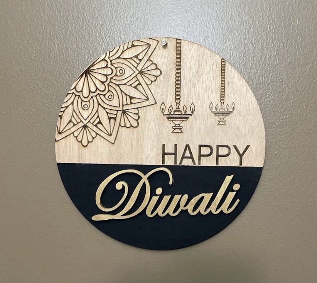 Diwali Decoration, Happy Diwali Wall Hanging, Diwali Gift. Design 01 Etsy