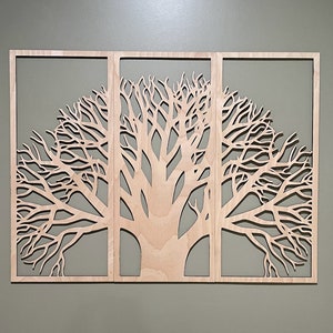 Tree of Life wall Art, Nature Wall Art, Wooden Tree Decor, Tree of Life Sign, Wooden Wall Hanging, Rustic Tree Decor, set of 3.