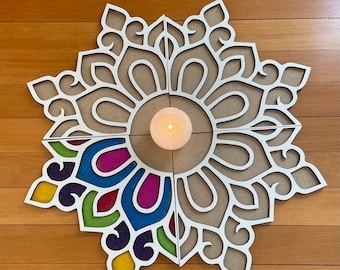 Large Diwali Wooden Rangoli, Wedding Rangoli Art, Traditional Rangoli Mat, Festival Floor Art, Colorful Rangoli Decor, Wedding Decor