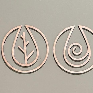 Wooden Wall Art - Water, Fire, Air, Earth Elements - Nature-Inspired Decor for Home or Office&quot;
