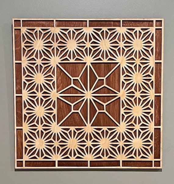 Japanese Kumiko Mandala Wall Art, Modern and Traditional Elegant