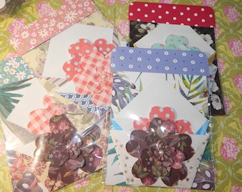 Flower Pockets pk 2 (Small) - Embellishments /  Scrapbooking/Papercrafts/Journal/Card making/ Happy Mail