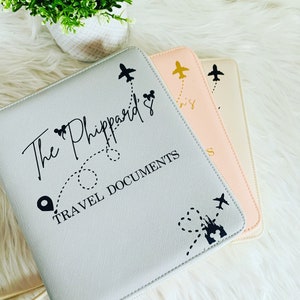 Personalisierter Reisedokumentehalter, Reisedokumentemappe, personalisierter Passhalter, Familienpasshalter