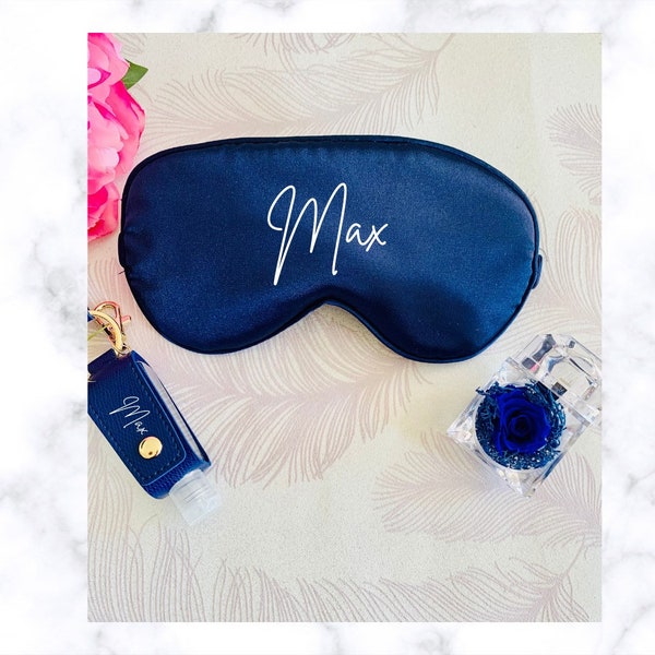 Luxury Personalised Satin Eye mask with pouch, Sleep mask,Ideal for a Sleepover Party or Sleep Aid Blindfold