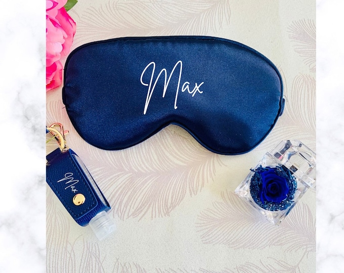 Luxury Personalised Satin Eye mask with pouch, Sleep mask,Ideal for a Sleepover Party or Sleep Aid Blindfold